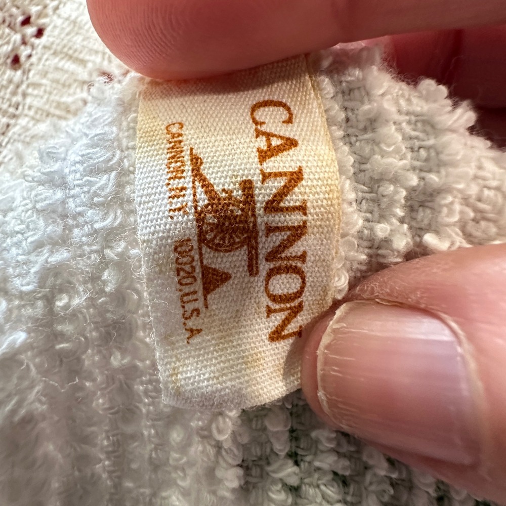 Vintage Cannon Harvest Fruit Pumpkin Washcloth White Cotton Terry Towel USA Made - Picture 4 of 5